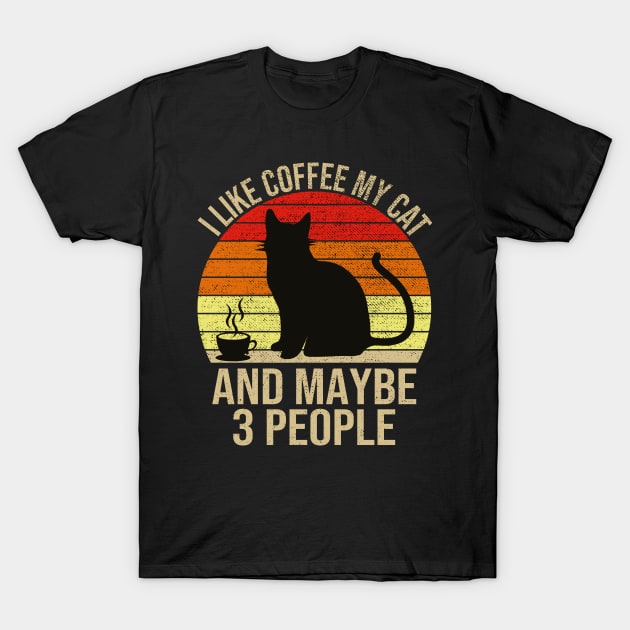 I Like Coffee My Cat And Maybe 3 People T-Shirt by DragonTees